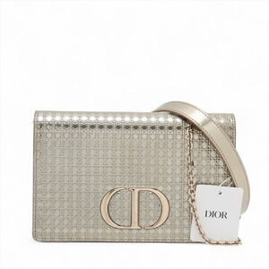 Christian Dior Montaigne Patent Vernis Leather Shoulder Bag Gold